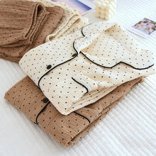 Load image into Gallery viewer, 100% Cotton Gauze Summer Women Pajamas Polka Dot Print Sleepwear
