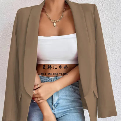 Women's Jacket Outerwears Solid Color Loose Fit Suit Jacket Temperament Commuting Spring Summer Thin Clothing - Shop & Buy