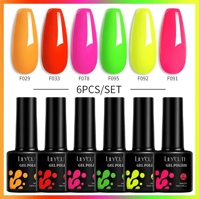 6Pcs/Set Macaron Color Gel Nail Polish Set Kit Spring 6 Colors UV LED Nail Art Gel Vernis Semi Permanent Base Top Coat - Shop & Buy