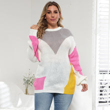 Load image into Gallery viewer, Winter Patchwork Plus Size Sweater Women O-Neck Large Pullover Lady Casual Loose Oversize Jumper
