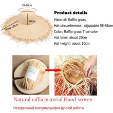 Load image into Gallery viewer, New Natural Raffia Hat Women Summer Hand Woven Straw Hat Gilrs Holiday Sun Hat Wide Brim Sun Hat
