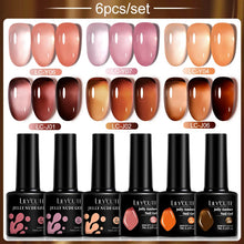 Load image into Gallery viewer, 6PCS/SET 7ml Winter Gel Nail Polish Set Jelly Pink Nude Translucent Semi Permanent Soak Off Nail Art Manicure Set
