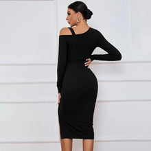 Load image into Gallery viewer, Sexy Solid Short Club Dress Ladies Autumn Winter Long Sleeve Bodycon Dress Women Evening Party Tight Dresses
