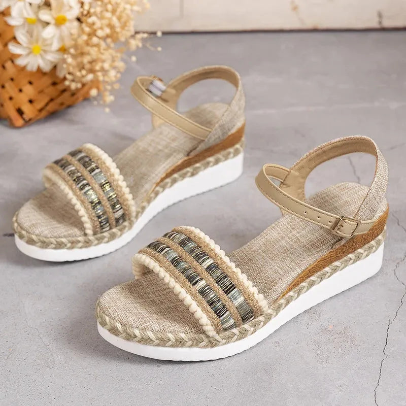 Women's Wedges Espadrilles Sandals Summer Non Slip Platform Roman Sandals - Shop & Buy