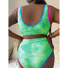 Load image into Gallery viewer, New Tie Dye Bikini Large Size Swimwear Plus Size Women Swimsuit Female Two-pieces Bikini set Bather Bathing Suit
