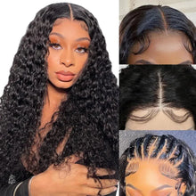 Load image into Gallery viewer, 180% Density Deep Wave 13X4 Transparent Lace Frontal Wigs Human Hair Brazilian Remy Wave Hair
