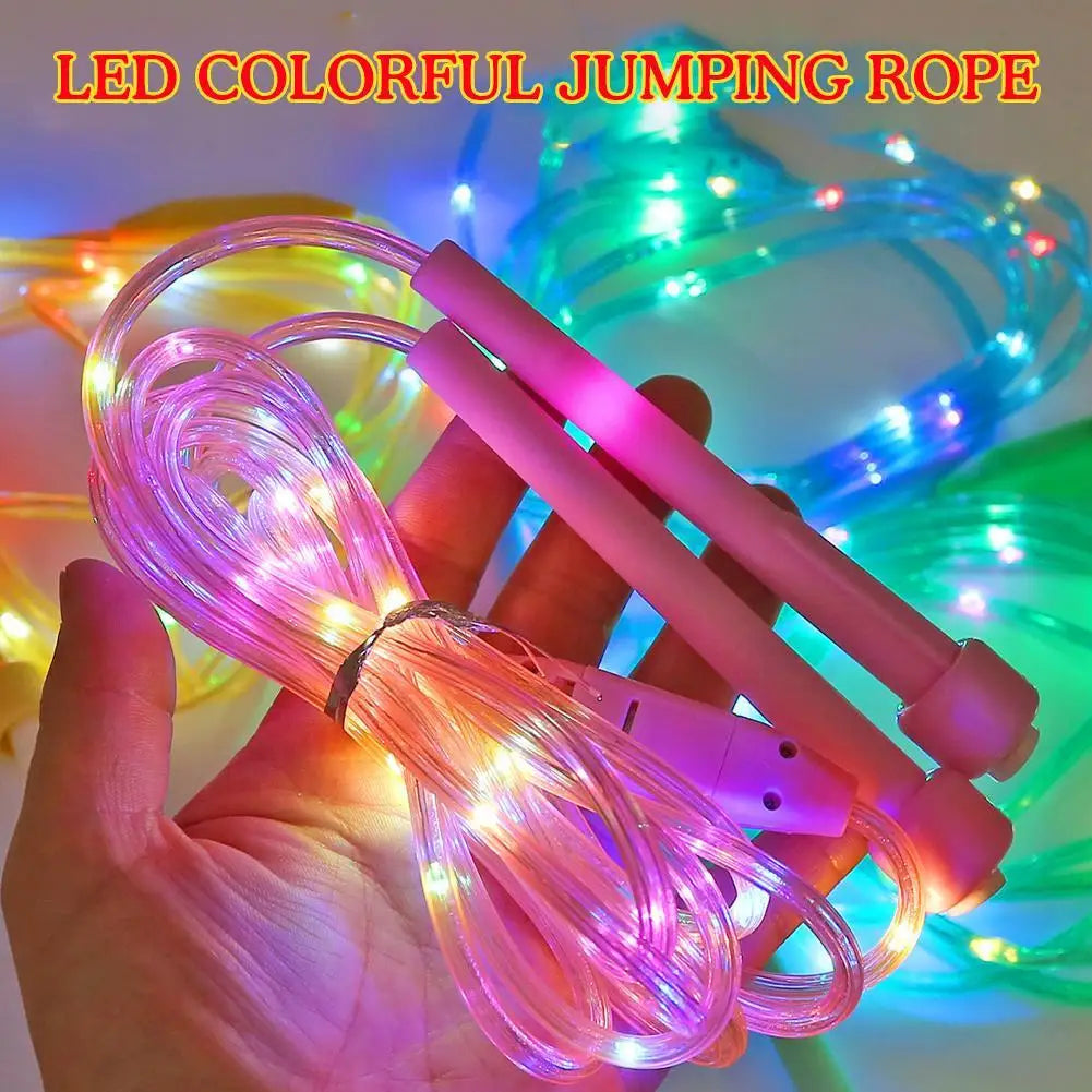 Fashion Illuminated Jump Rope With LED Light Fitness Body 4 Exercise Equipment Color Rope Loss Weight Sports