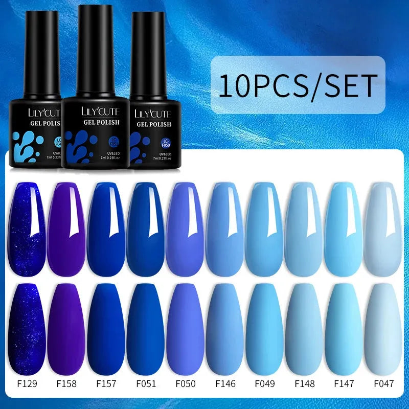 10PCS/Set Gel Nail Polish Brown Earth Coffee Color Series Gel Semi Permanent UV LED Gel Nail Art Soak Off Nail Gel Set - Shop & Buy