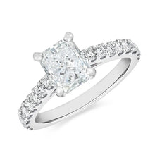 Load image into Gallery viewer, Radiant Cut 1.5 Ct Moissanite Engagement Ring VVS1 D Color 925 Sterling Silver For Women
