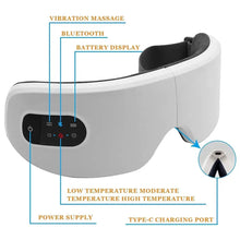 Load image into Gallery viewer, Smart USB Rechargeable Electric Eye Massager Air Pressure Hot Compress Massage Glasses
