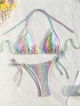 Load image into Gallery viewer, Sexy Mermaid Bikini Set Women Shiny Colorful Snakeskin Push Up Micro Swimsuit
