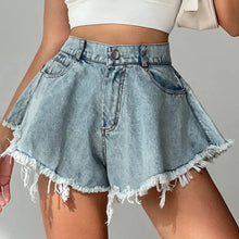 Load image into Gallery viewer, Women Denim Shorts Jeans Summer Beach Clothing Feminino Wide Leg Loose Short
