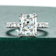 Load image into Gallery viewer, All Moissanite Engagement Rings For Women  Solid 925 Sterling Silver Radiant Cut
