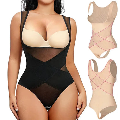 Womens Shapewear Bodysuit Thong Tummy Control Butt Lifter Body Shaper Seamless Waist Trainer Corset X-shaped Stomach Girdles - Shop & Buy