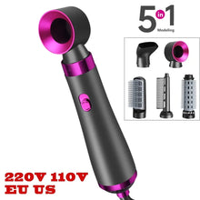 Load image into Gallery viewer, 5 In 1 Hair Dryer Hot Air Brush Styler and Volumizer Hair Straightener Curler Comb Negative Ion One Step Brush
