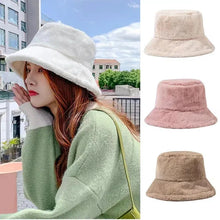 Load image into Gallery viewer, Faux Fur Fluffy Bucket Hats Woman Men Autumn Outdoor Warm Soft Winter Hat Velvet Casual Fisherman Hat
