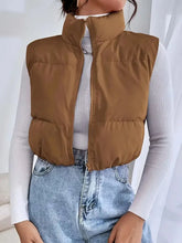 Load image into Gallery viewer, Solid Color Vest Zipper Front Vest 2024 Women&#39;s Clothing For Winter Thick Vest
