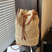 Load image into Gallery viewer, Weaving Bag Women New Fashion Bucket Bag Summer Niche Hundred Straw Beach Single Shoulder Crossbody Bag
