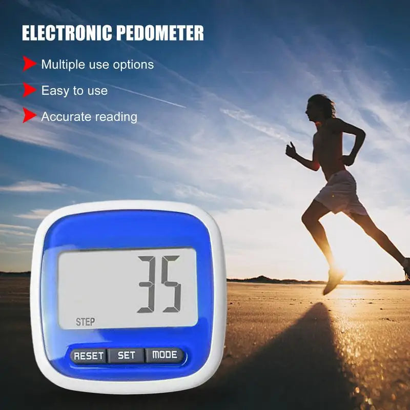 3D Walking Pedometer Waterproof Multifunctional Sports Calorie Counting LCD Display Fitness Equipment