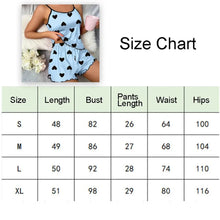 Load image into Gallery viewer, Women Pajamas Sleepwear Pajama Set Camisole Shorts Pink S M L Heart Print Scoop Neck
