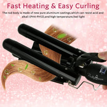 Load image into Gallery viewer, 3 Barrel Curling Iron Wand Electric Professional Ceramic Hair Curler Roller Lcd Curling Iron
