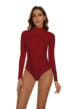 Load image into Gallery viewer, Long Sleeve Turtle Neck Tops Bodysuit Women Autumn Clothes Jumpsuit Stretchy Layer Top Black Red Slim Fit Club Overalls Playsuit
