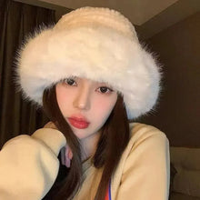 Load image into Gallery viewer, Winter Plush Mongolian Hat Fluffy Faux Fur Bucke Girls Women Thick Fluffy Fur Ear Protection Cap Warm Fashion
