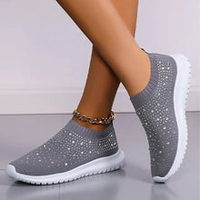 Load image into Gallery viewer, Rimocy Crystal Breathable Mesh Sneaker Shoes for Women Comfortable Soft Bottom Flats
