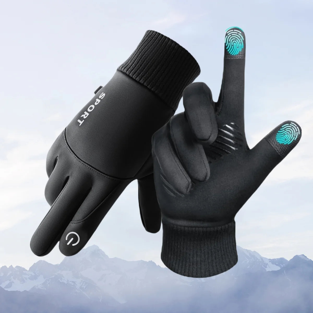 Winter Cycling Gloves Full Finger Bicycle Warm Fleece Cold Glove Waterproof Outdoor Ski Motorcycle Riding Bike Gloves