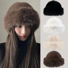 Load image into Gallery viewer, Winter Plush Mongolian Hat Fluffy Faux Fur Bucke Girls Women Thick Fluffy Fur Ear Protection Cap Warm Fashion
