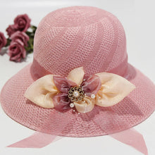 Load image into Gallery viewer, Summer Sun Protection Hat Ladies Panama Caps Women Straw Hat Sun Hats Wide Brim Beach Cap
