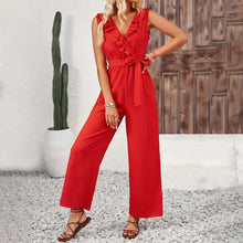 Load image into Gallery viewer, Brand Jumpsuits Office Sleeveless Elegant Long Pants Slim V-neck Fashion Casual Classy
