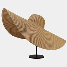 Load image into Gallery viewer, 70cm Oversized Wide Brim Straw Hats Spring Summer Floppy Foldable UV Protection Beach Sun Hat For Women&#39;s
