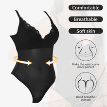 Load image into Gallery viewer, One-Piece Deep V-Neck Bodysuit Women Thongs Shapewear Tummy Control Body Shaper Waist Trainer Low Back Corset
