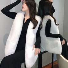 Load image into Gallery viewer, Sleeveless Faux Fur Jacket Women Coats Solid Waistcoat Casual Loose Warm Coat
