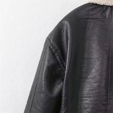 Load image into Gallery viewer, Autumn and Winter New Lapel Fashion Versatile Zipper Pocket Polar Fleece Double-sided Leather Short Jacket
