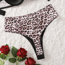 Load image into Gallery viewer, Sexy Leopard Lingerie Two Pieces Sets Fashion Patchwork Hollow Out Underwear Suits
