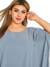 Load image into Gallery viewer, Womens Plus Size Elegant Summer Blouse Batwing Sleeve Oversized Chiffon Blouse Scoop Neck Large Size
