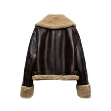 Load image into Gallery viewer, Autumn and winter new women&#39;s street style fur and leather double-sided short fleece jacket coat leather jacket
