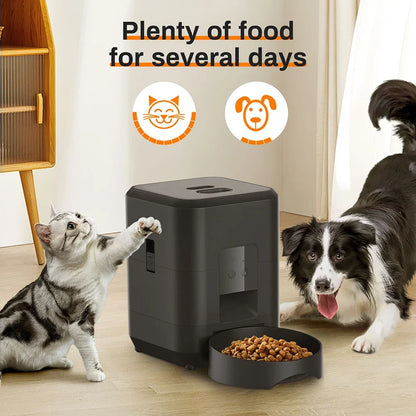 Automatic Pet Feeder Button / WiFi Version Auto Cat Food Dispenser Accessories Smart Control Pet Feeder For Cats Dog