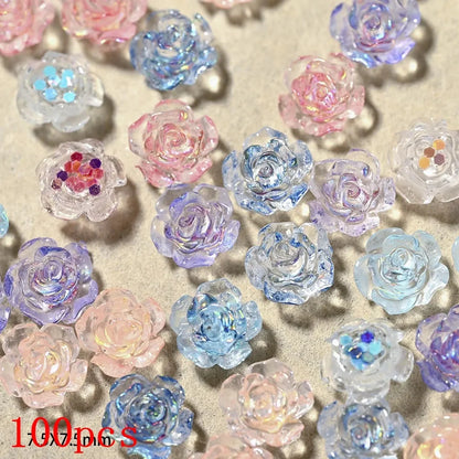 500-600pcs Bow Flower Nail Art Resin Decorations Mix Shapes Nail Charms Press on Manicure Supplies - Shop & Buy