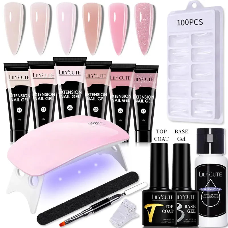 Nail Gel Set 6W LED Lamp Full Manicure Set Vernis Semi Permanent Quick Extension Nail Kit Gel Set For Nails Tool Kit - Shop & Buy