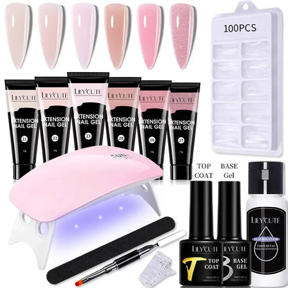 Nail Gel Set 6W LED Lamp Full Manicure Set Vernis Semi Permanent Quick Extension Nail Kit Gel Set For Nails Tool Kit - Shop & Buy