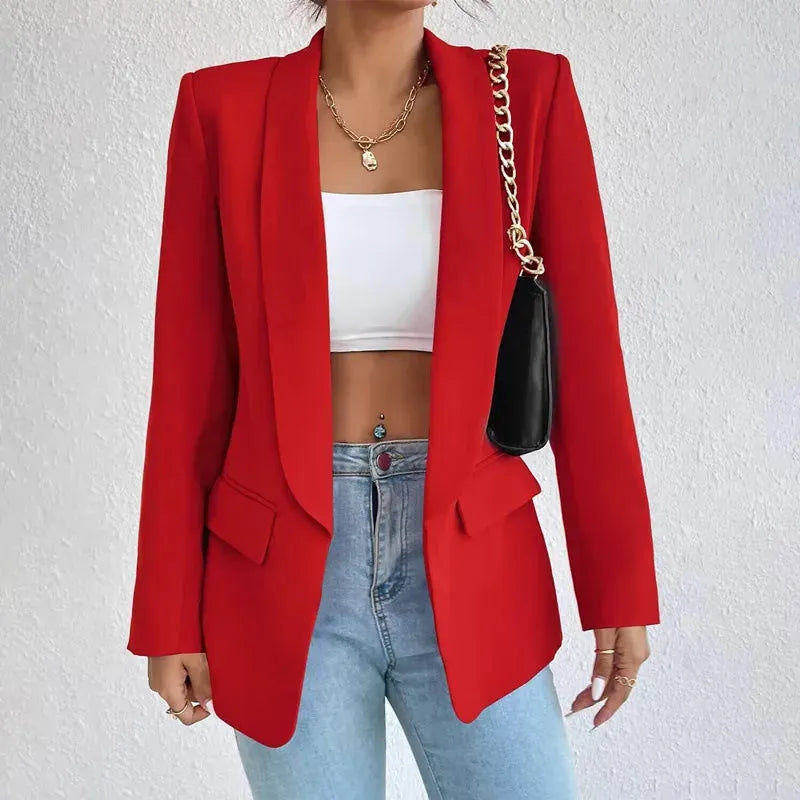 Women's Jacket Outerwears Solid Color Loose Fit Suit Jacket Temperament Commuting Spring Summer Thin Clothing - Shop & Buy