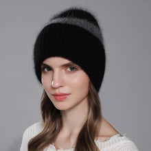 Load image into Gallery viewer, New Winter Beanies Two-color Angora Rabbit Fur Hat For Women Warm Knitted Fashion Female Hats High Quality Luxury Cap
