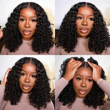 Load image into Gallery viewer, 13x4 Kinky Curly Bob Wig Human Hair Lace Frontal Wigs 180 Density Glueless Wigs Deep Curly Wig 10-16inch
