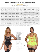 Load image into Gallery viewer, Plus Size Garter Lingerie One Pieces Overall Hollow Out Bodysuit Sexy Slim Lace Teddy Crotch Open Jumpsuit
