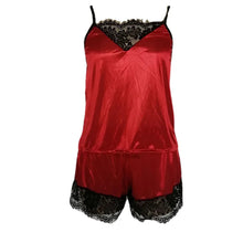 Load image into Gallery viewer, Silk Pajamas Womens Sleeveless  Lingerie Sleepwear Satin Loungewear
