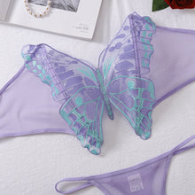 Load image into Gallery viewer, Butterfly Onlyfans Kit Lingerie Fantasy Foul Underwear g-String Ensemble 2 Pieces Kinky Lace Exotic Bilizna Set
