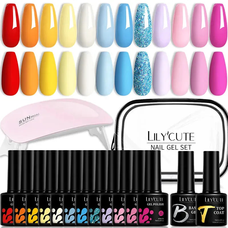 12PCs 7ml Spring Macaron Nail Gel Polish Set Semi Permanent UV Gel For Manicure Soak Off Gel Nail Polish Kit Varnishes - Shop & Buy